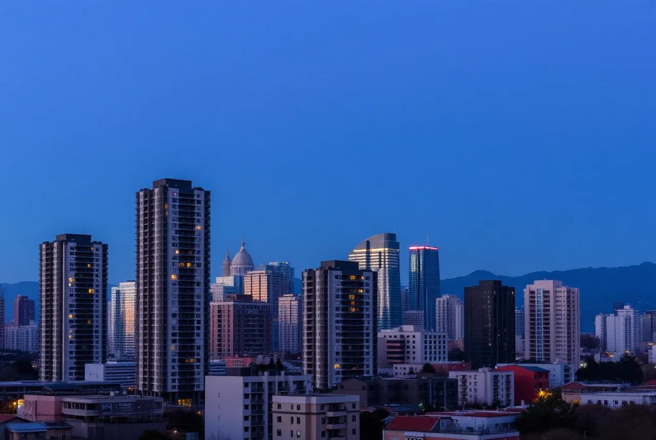 Conjunto residencial en Santiago visto desde la altura